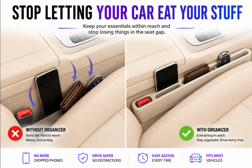 LuxDrive Car Seat Gap Filler & Organizer